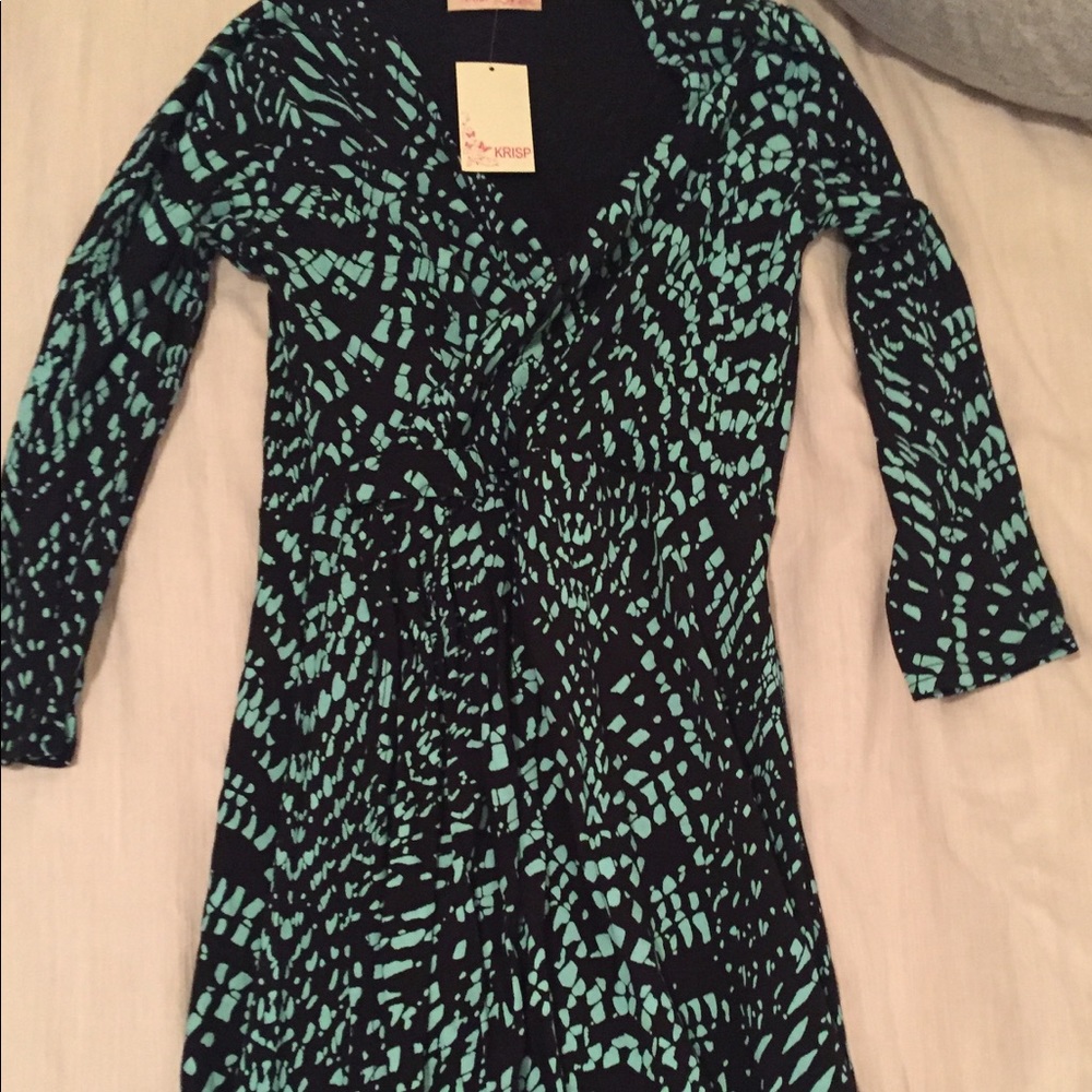 Light turquoise and black dress